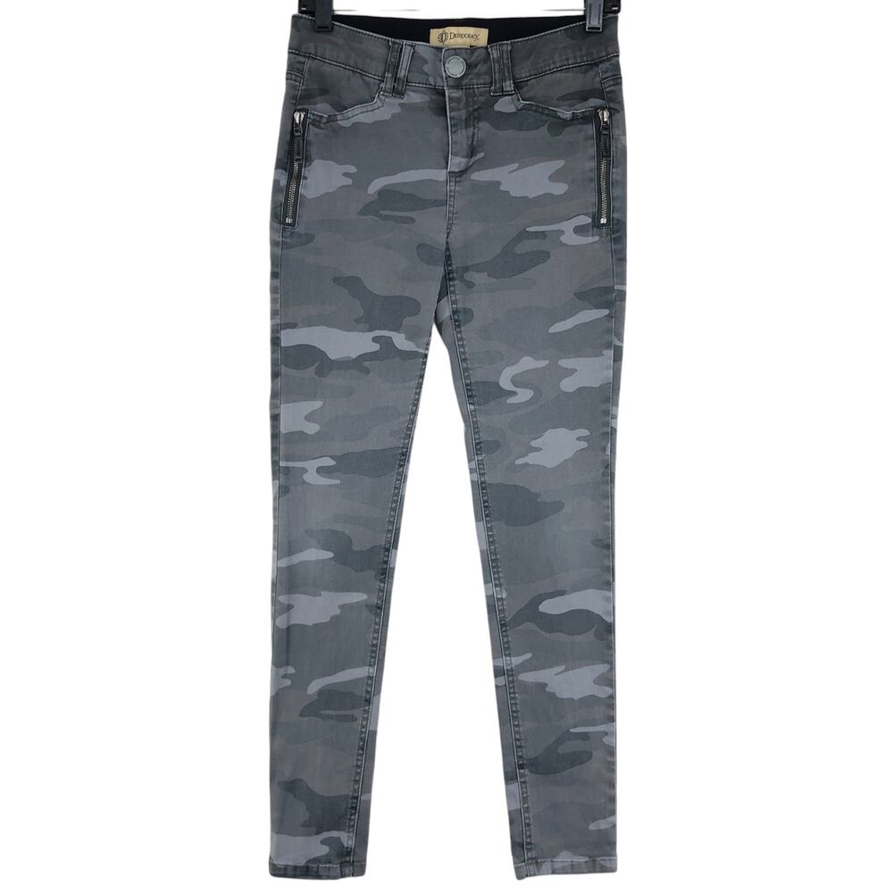 Democracy "Ab" Technology Womens Size 2 Grey Camo Jegging Jeans Zip Pockets